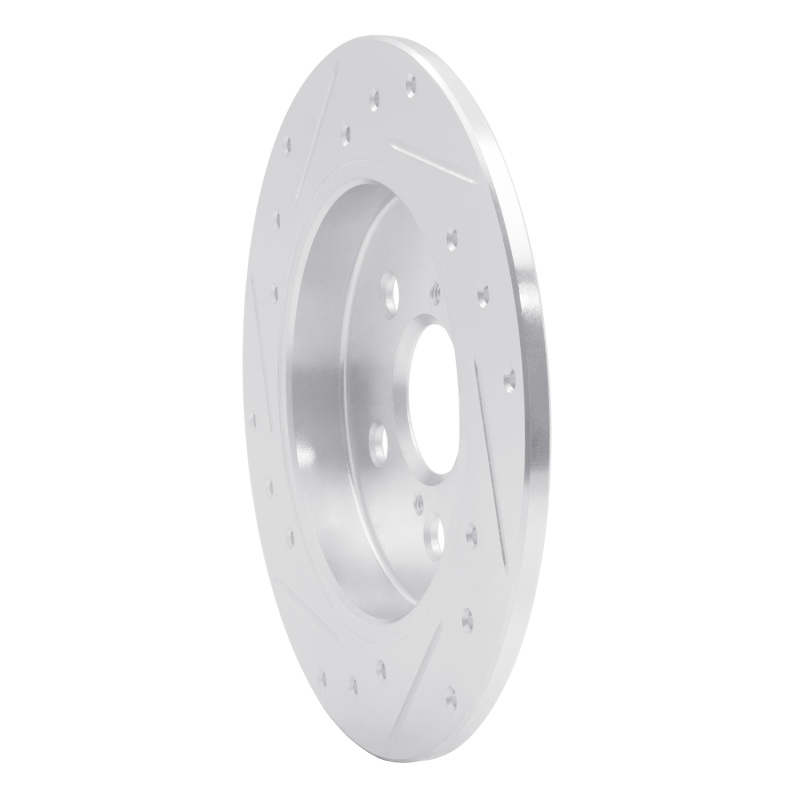 Lexus CT200H Brake Rotor (1) - Rear Right - R1 Concepts - Drilled & Slotted - Silver - `09-`24